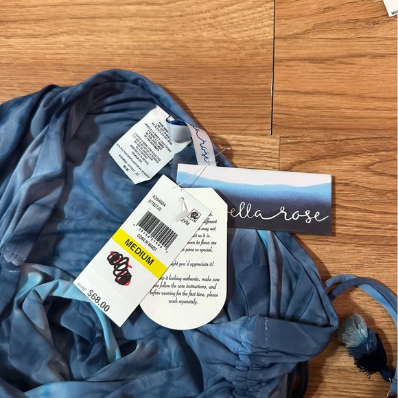 Isabella Rose NWT Blue Tye Dye High Waisted Bikini Size S/M - Picture 6 of 7